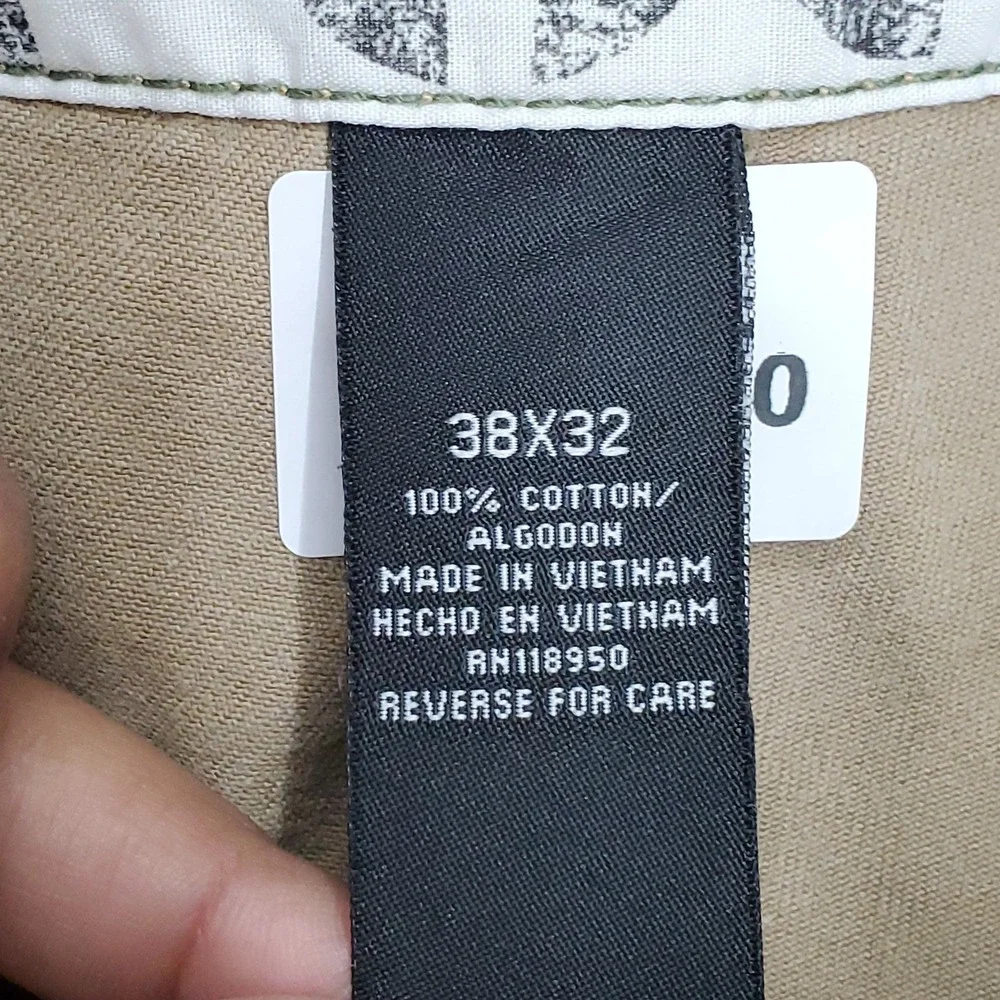 Polo Jean Ralph Lauren Men Pants 38X32 Khaki Chino Twill Button 31